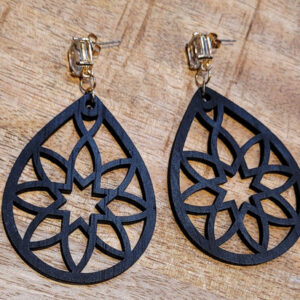 Kristal oorbellen zwart