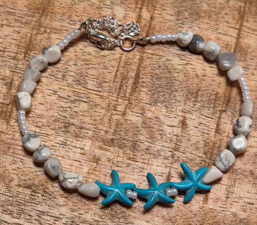 Enkelbandje howliet/zeester