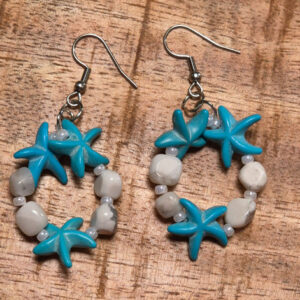 Howliet oorbellen/zeester