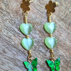 Groene vlinder oorbellen