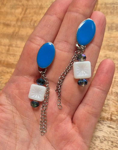 Blauwe oorbellen - Afbeelding 2