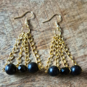 Goud zwart oorbellen