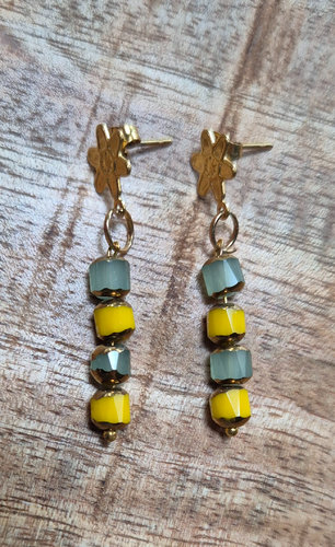 Groen/gele oorbellen