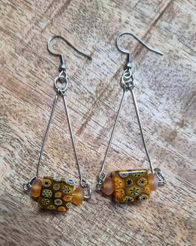 Millefiori oorbellen