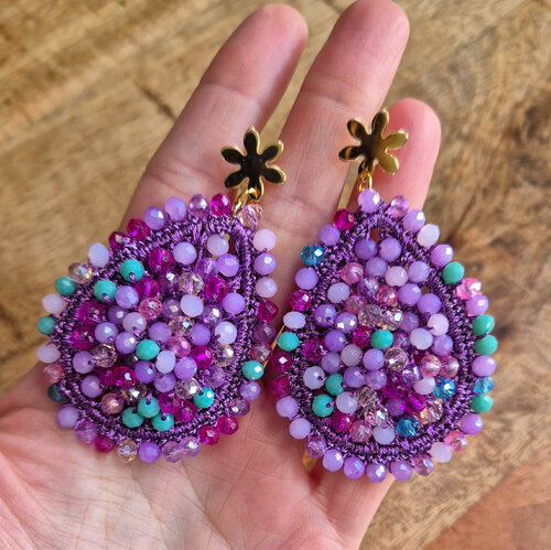 Oorbellen paars - Afbeelding 2