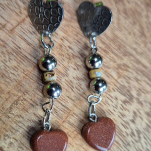 Hartjes oorbellen goudsteen