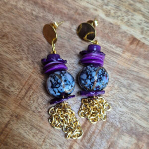 Paars grijs oorbellen