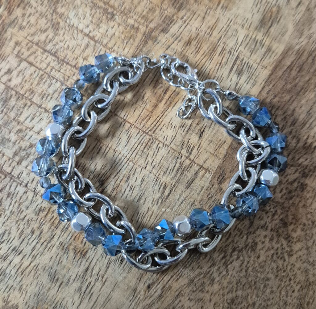 Armband blauw/zilver