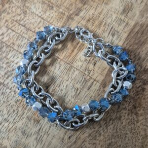 Armband blauw/zilver