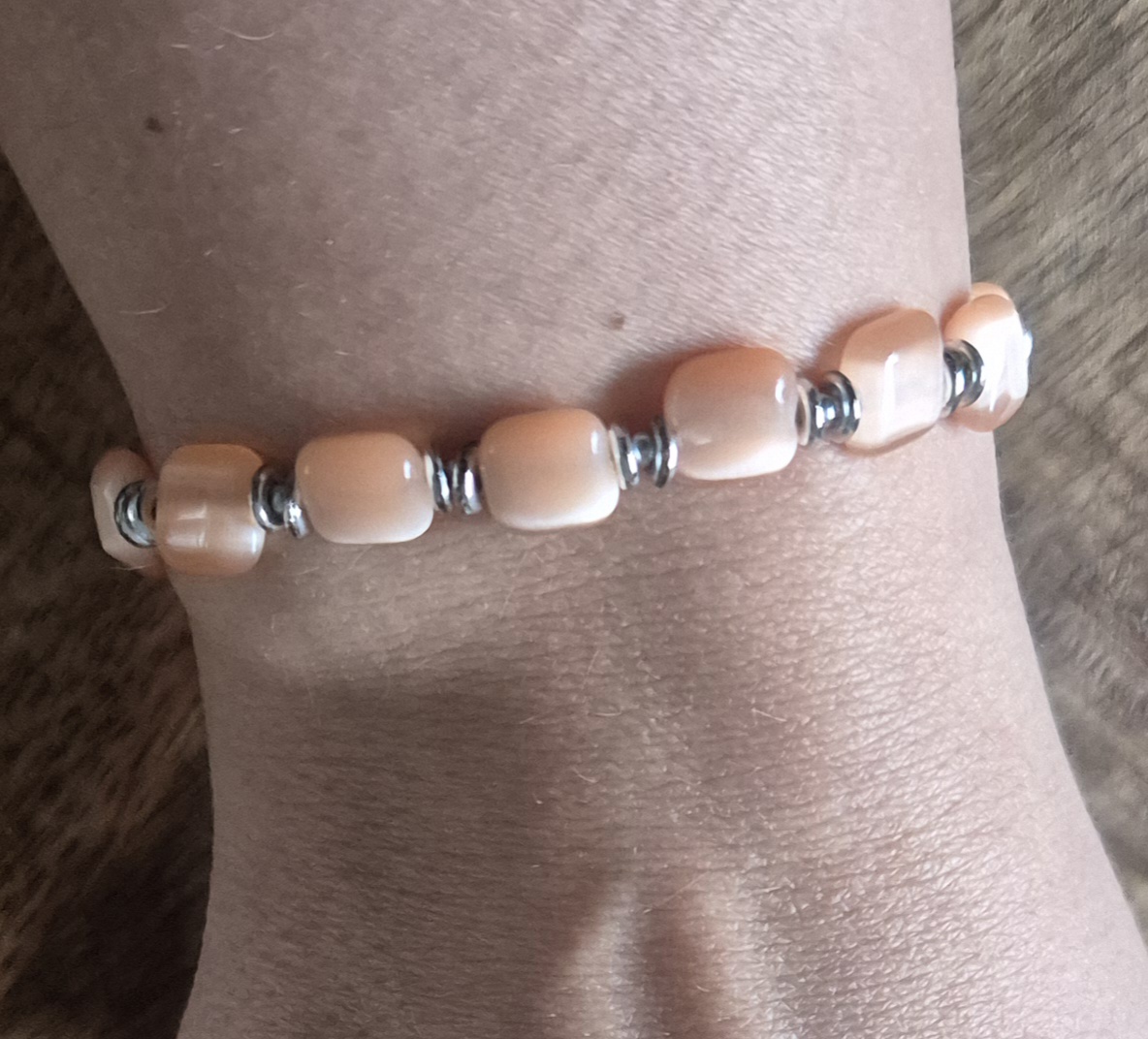 Zalmkleurig/oranje armbandje - Afbeelding 2