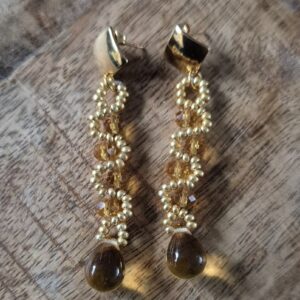 Gele glasdruppel oorbellen