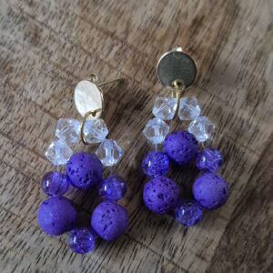 Lava glaskralen oorbellen