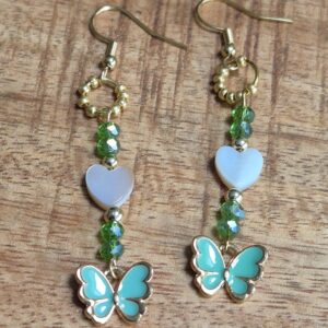 Groene vlinder oorbellen