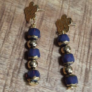 Paars gouden oorbellen