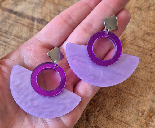 Paarse oorbellen - Afbeelding 2