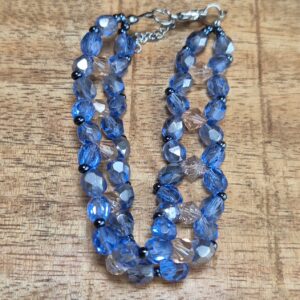 Blauwe facet armband