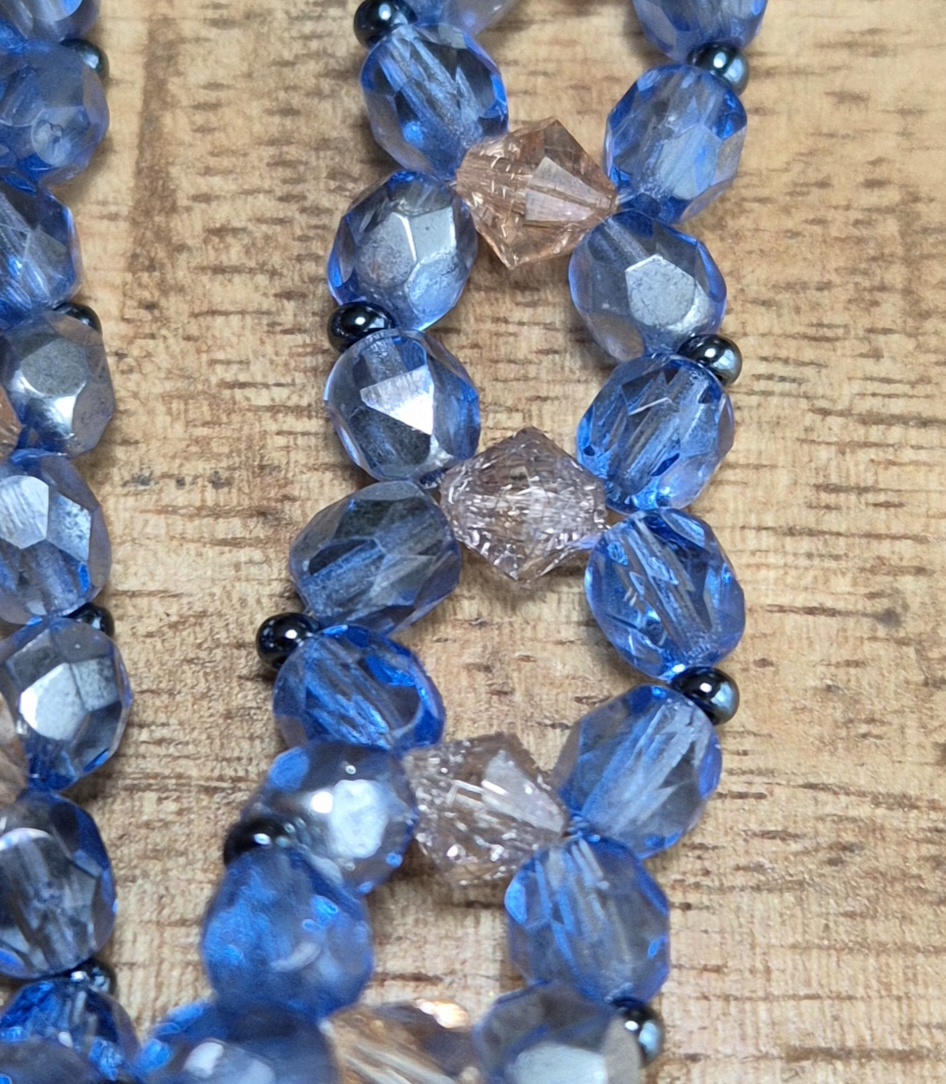 Blauwe facet armband - Afbeelding 4