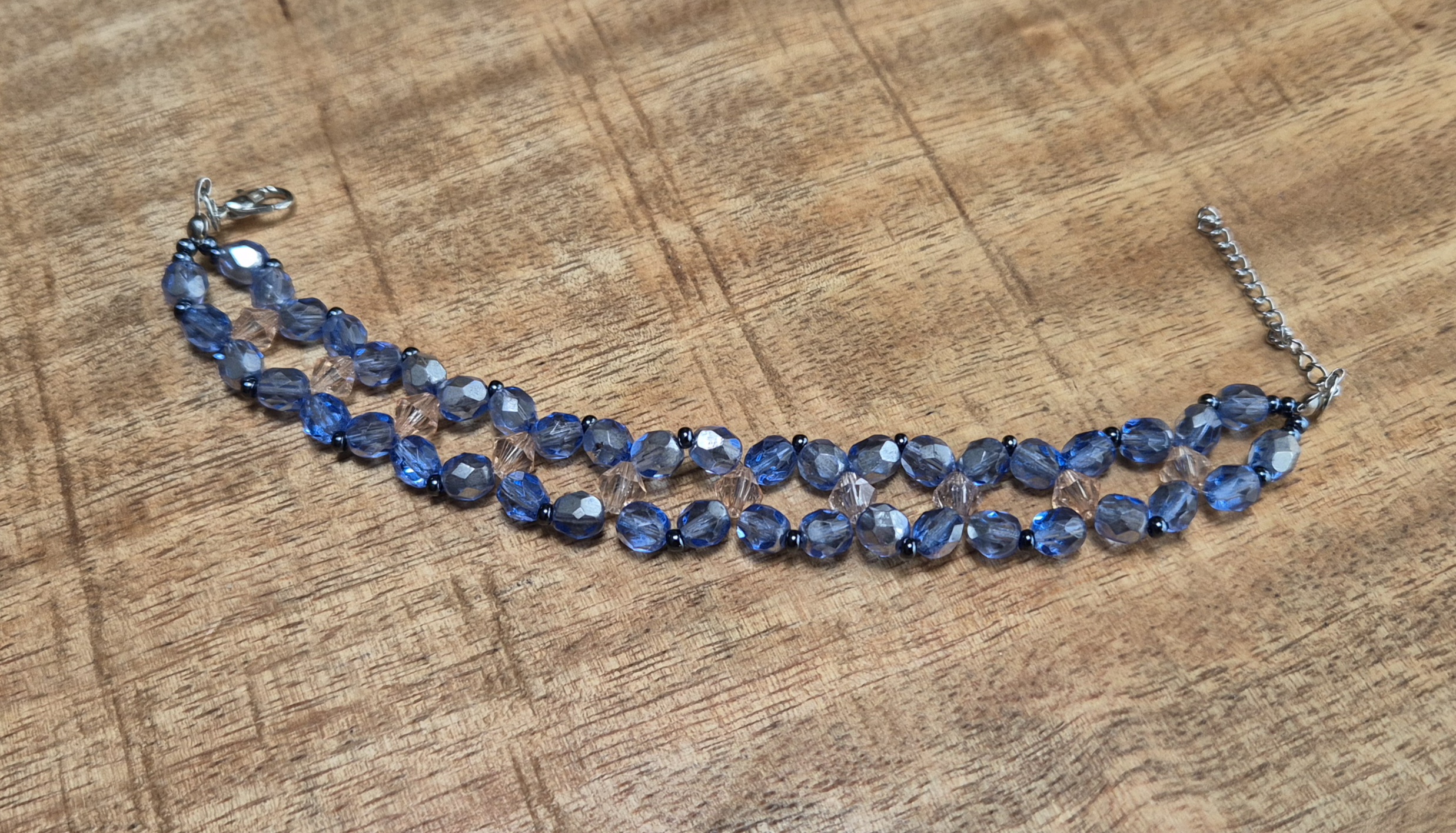 Blauwe facet armband - Afbeelding 3