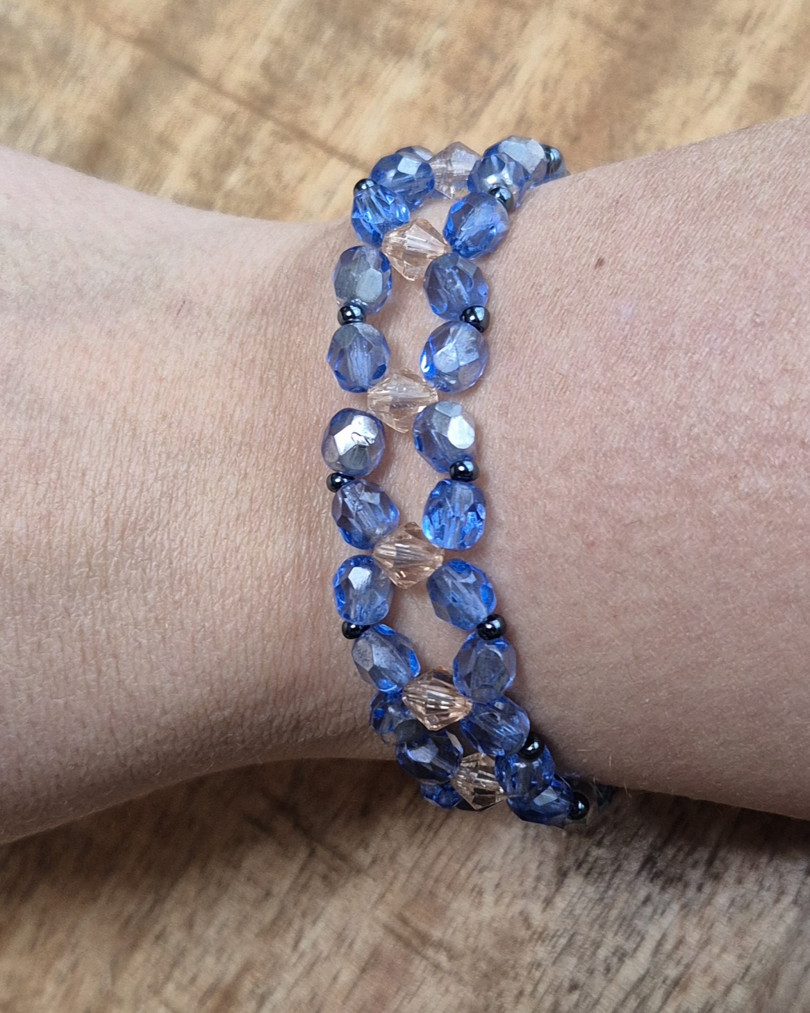 Blauwe facet armband - Afbeelding 2