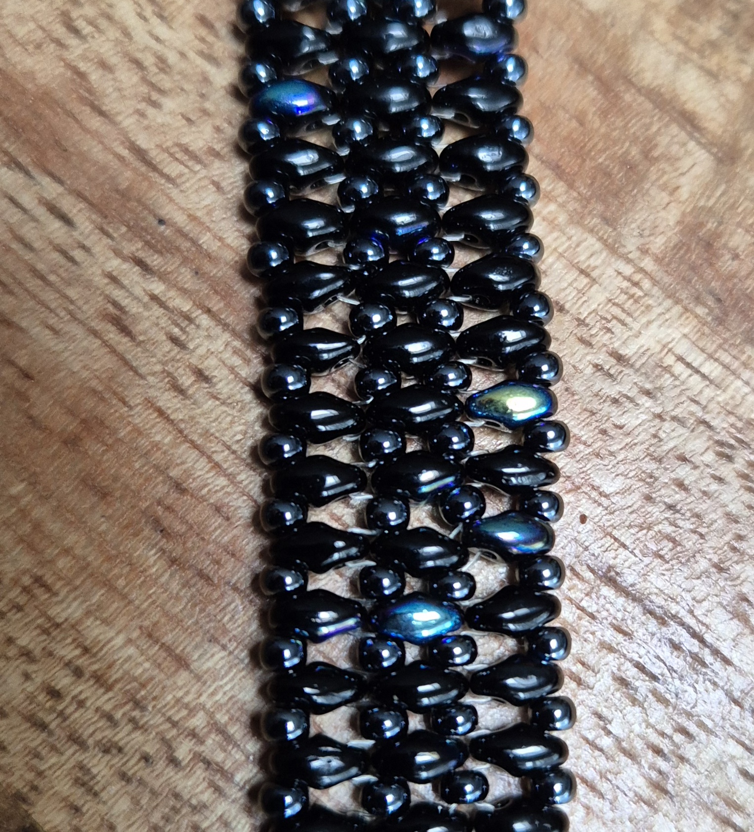 Zwarte superduo armband - Afbeelding 4