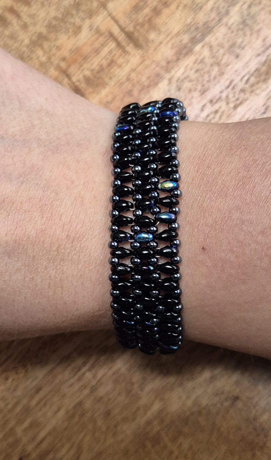 Zwarte superduo armband