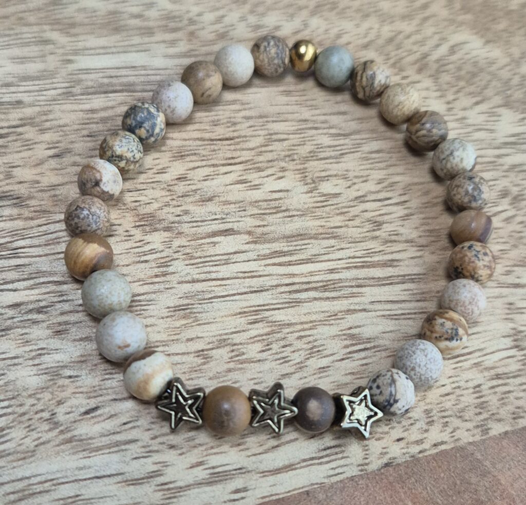 Jaspis sterren armbandje