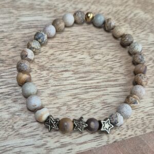 Jaspis sterren armbandje