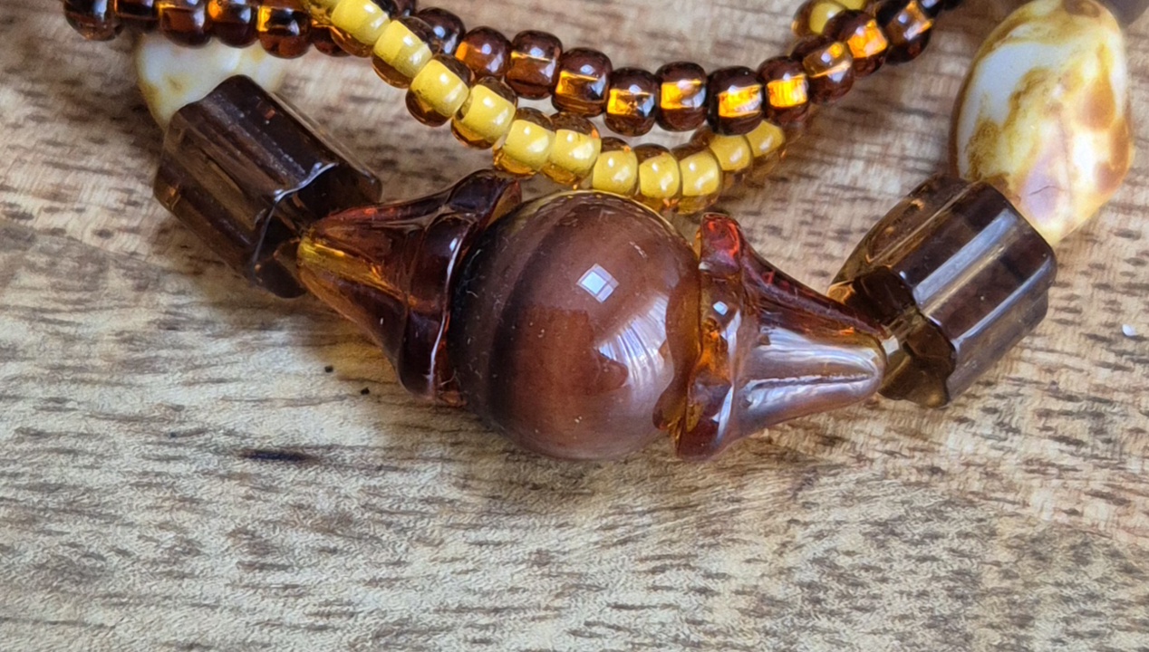 Bruine glasarmband - Afbeelding 2