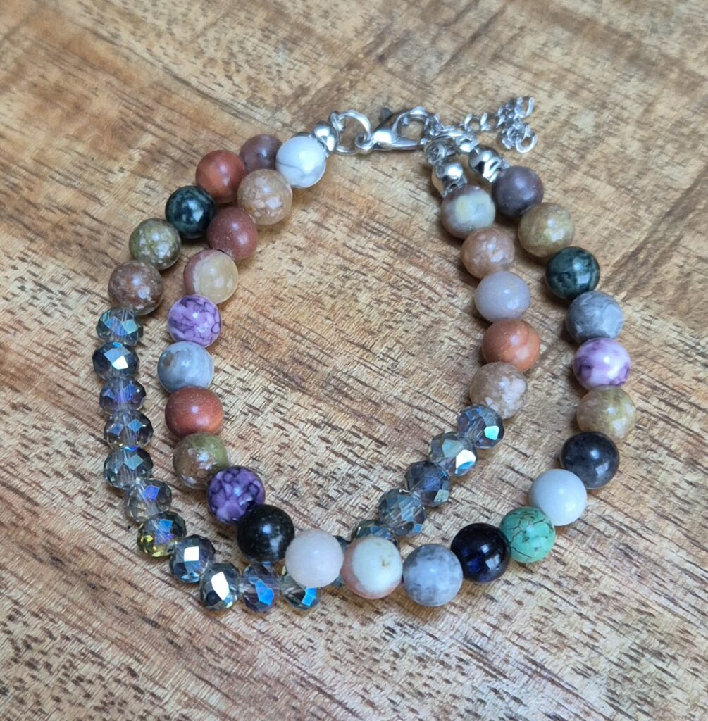 Mix natuursteen armband