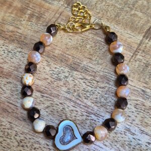 Natuursteen glas armband