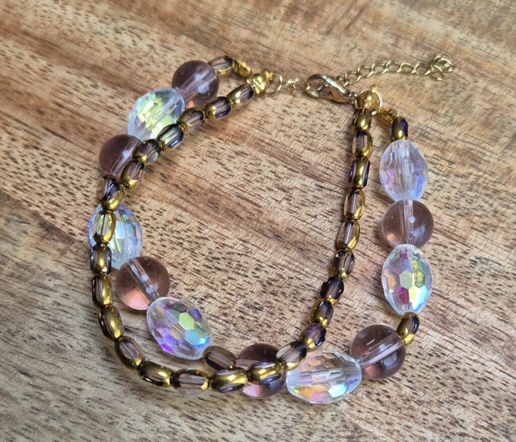 Armband transparant/ paars
