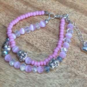 Roze boeddha armband