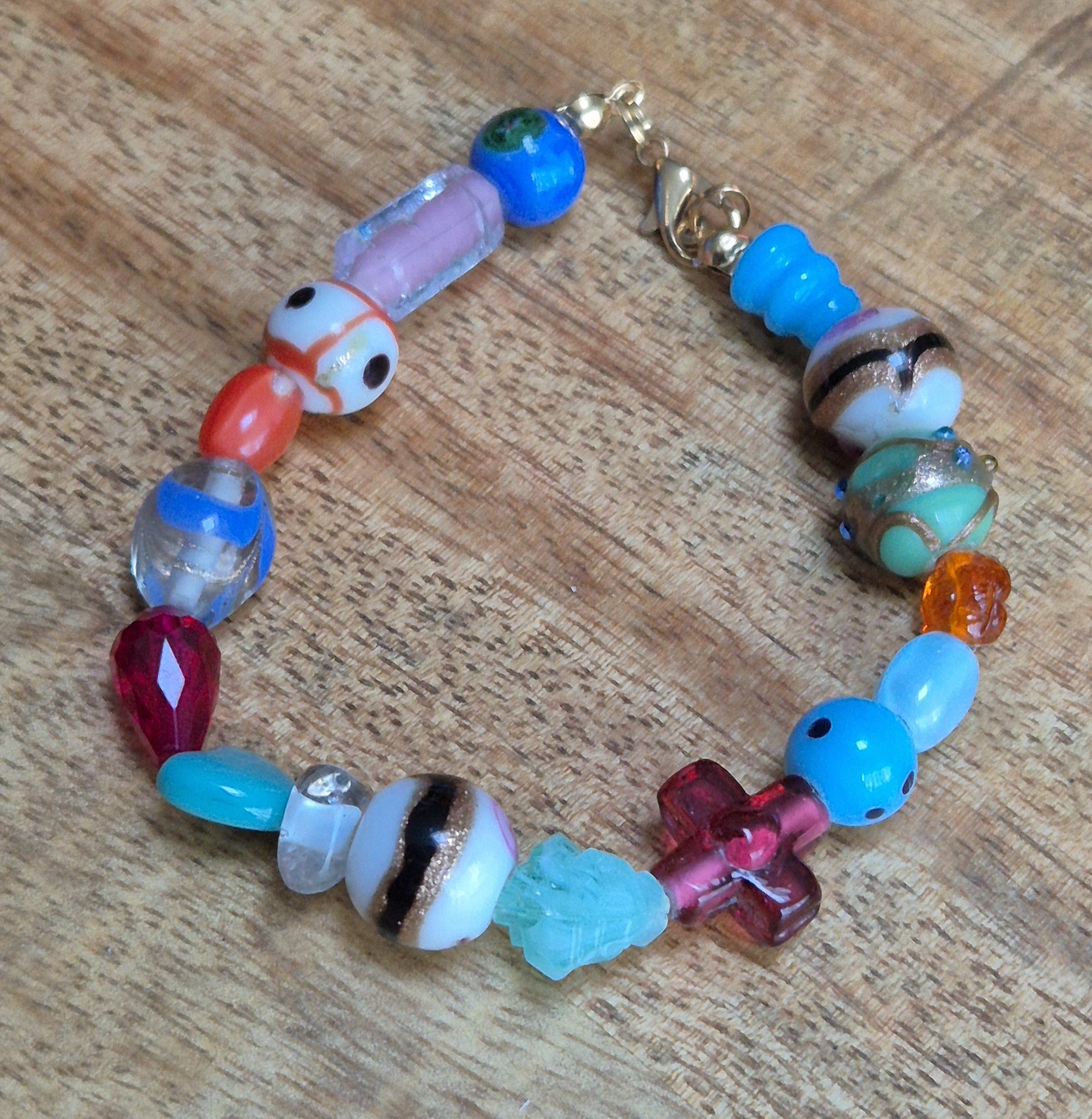 Glaskralen armband divers