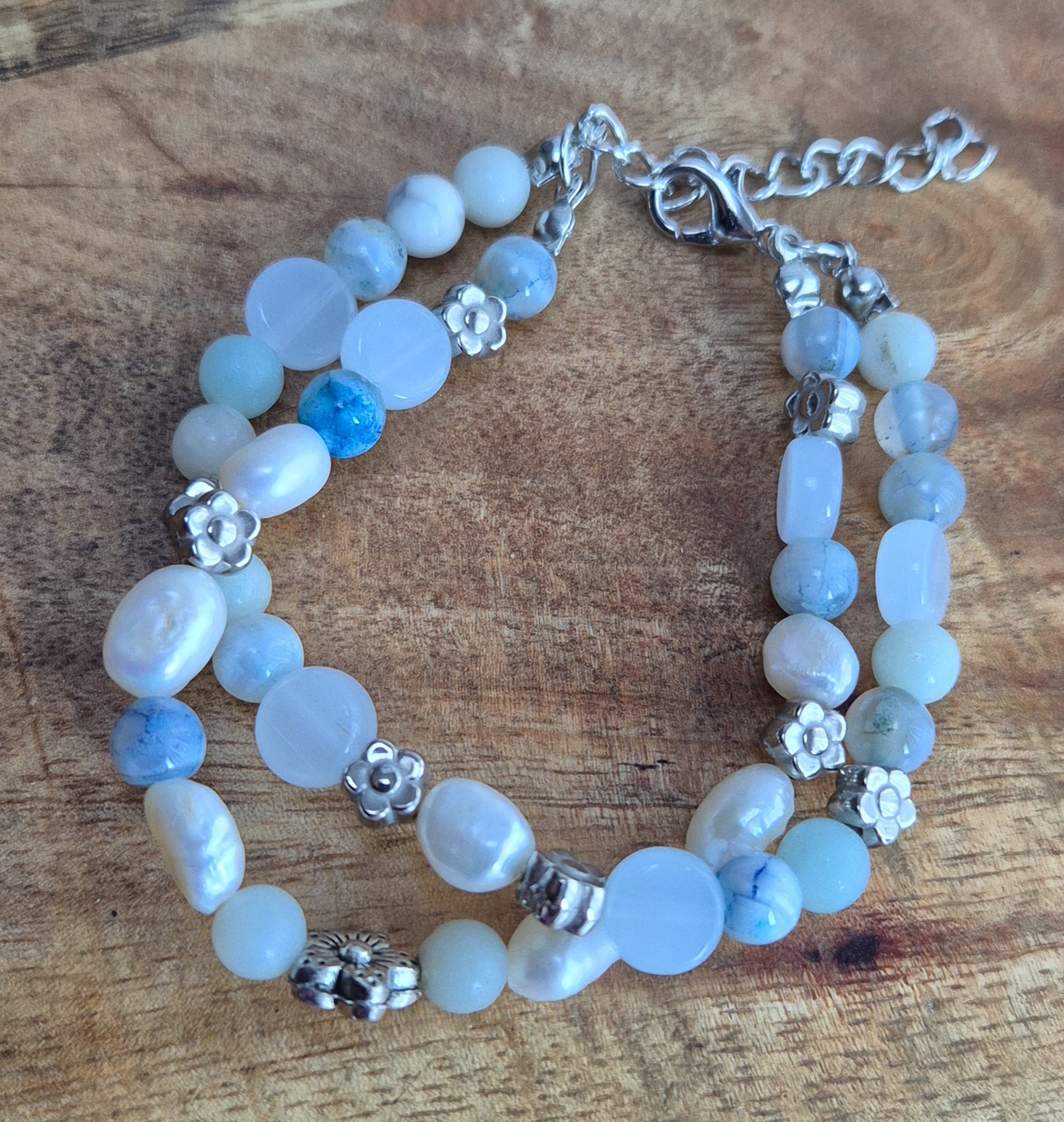 Zomerse azuur blauwe armband