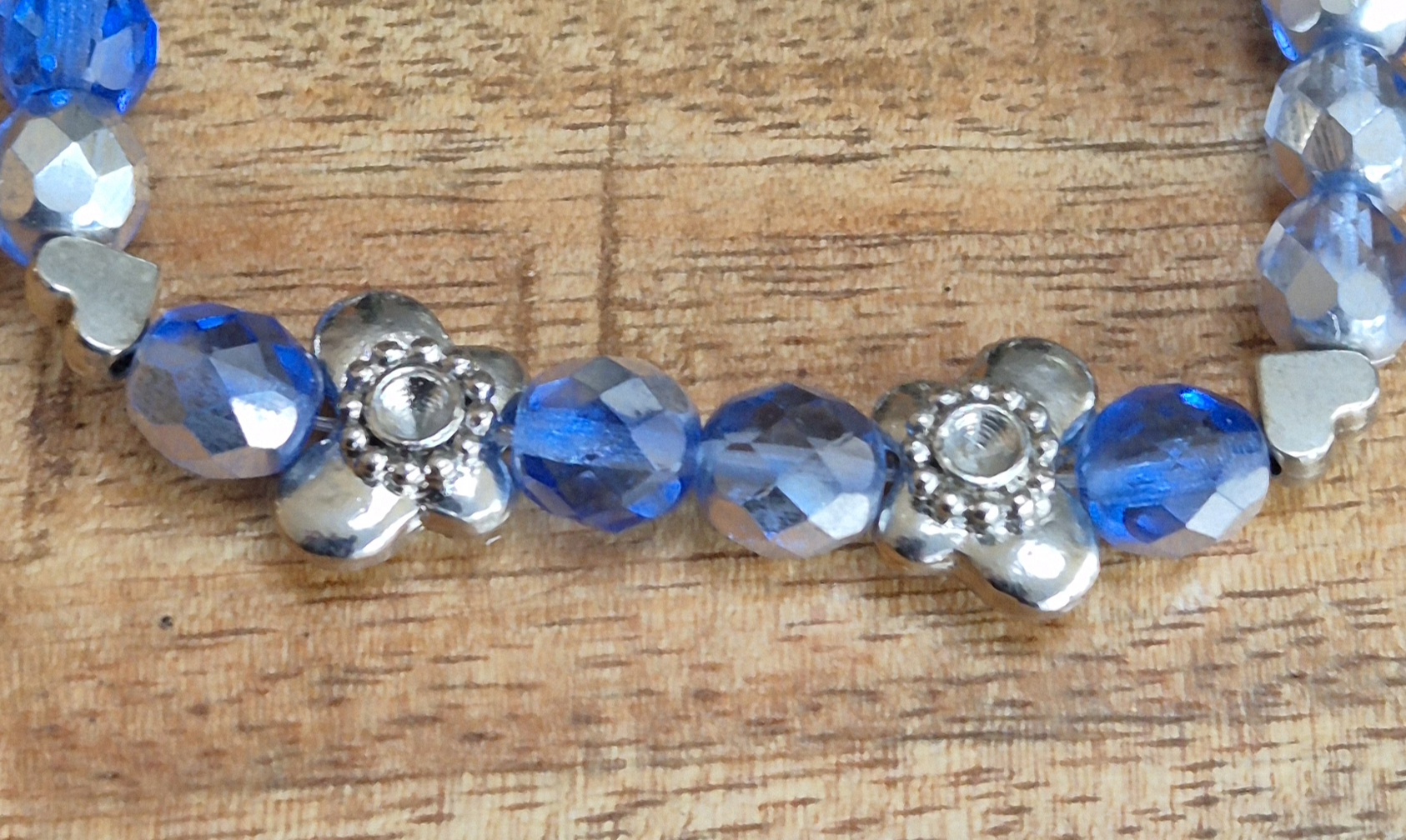 Blauwe tsjechische facet armband - Afbeelding 2