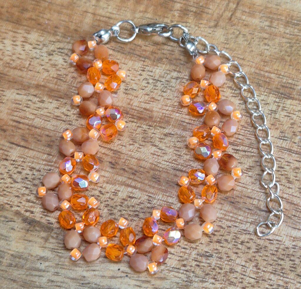 Oranje facet armband