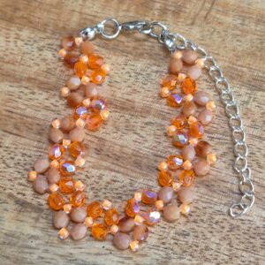 Oranje facet armband