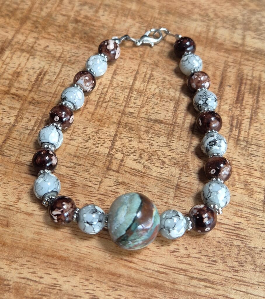 Armband bruin/grijs