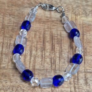 Blauw/ transparant armband
