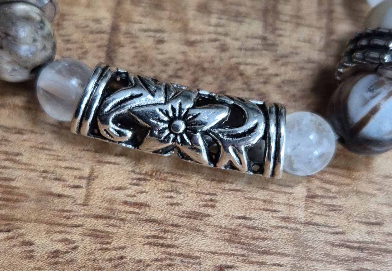 Aardetinten natuursteen armband - Afbeelding 2