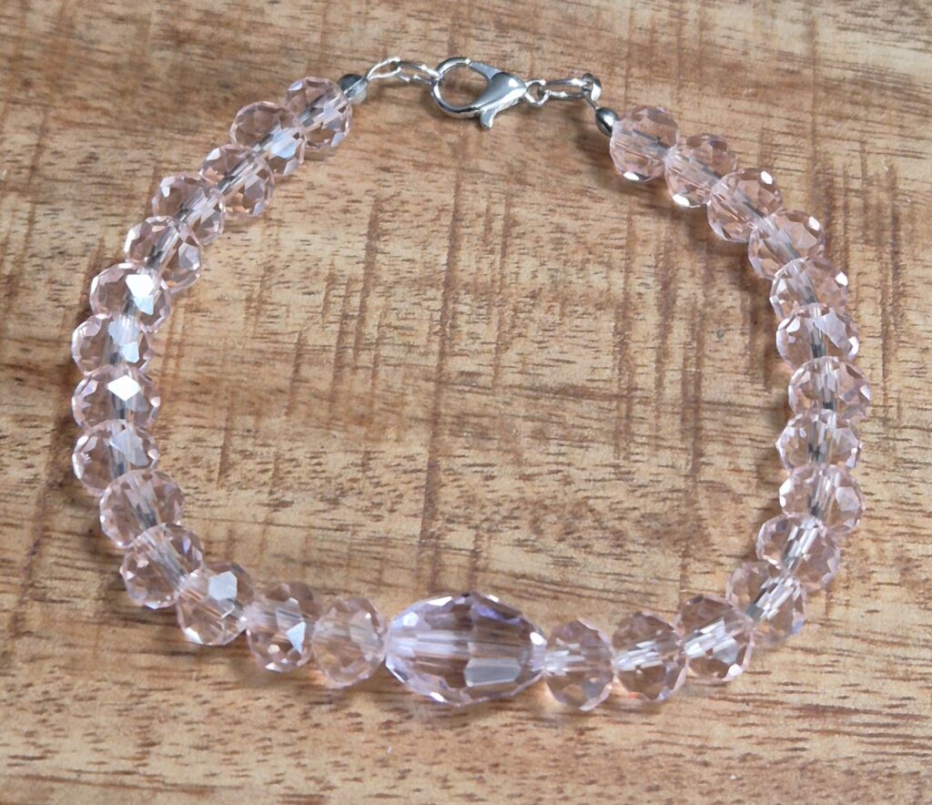 Roze glasrondellen armband