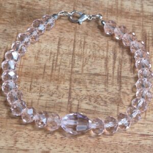 Roze glasrondellen armband