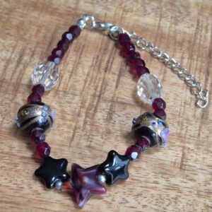 Bordeaux glaskralen armband