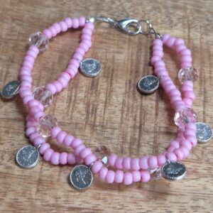 Roze rocaille armband