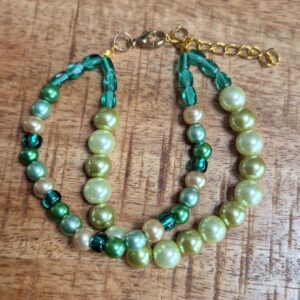 Glasparel armband groen