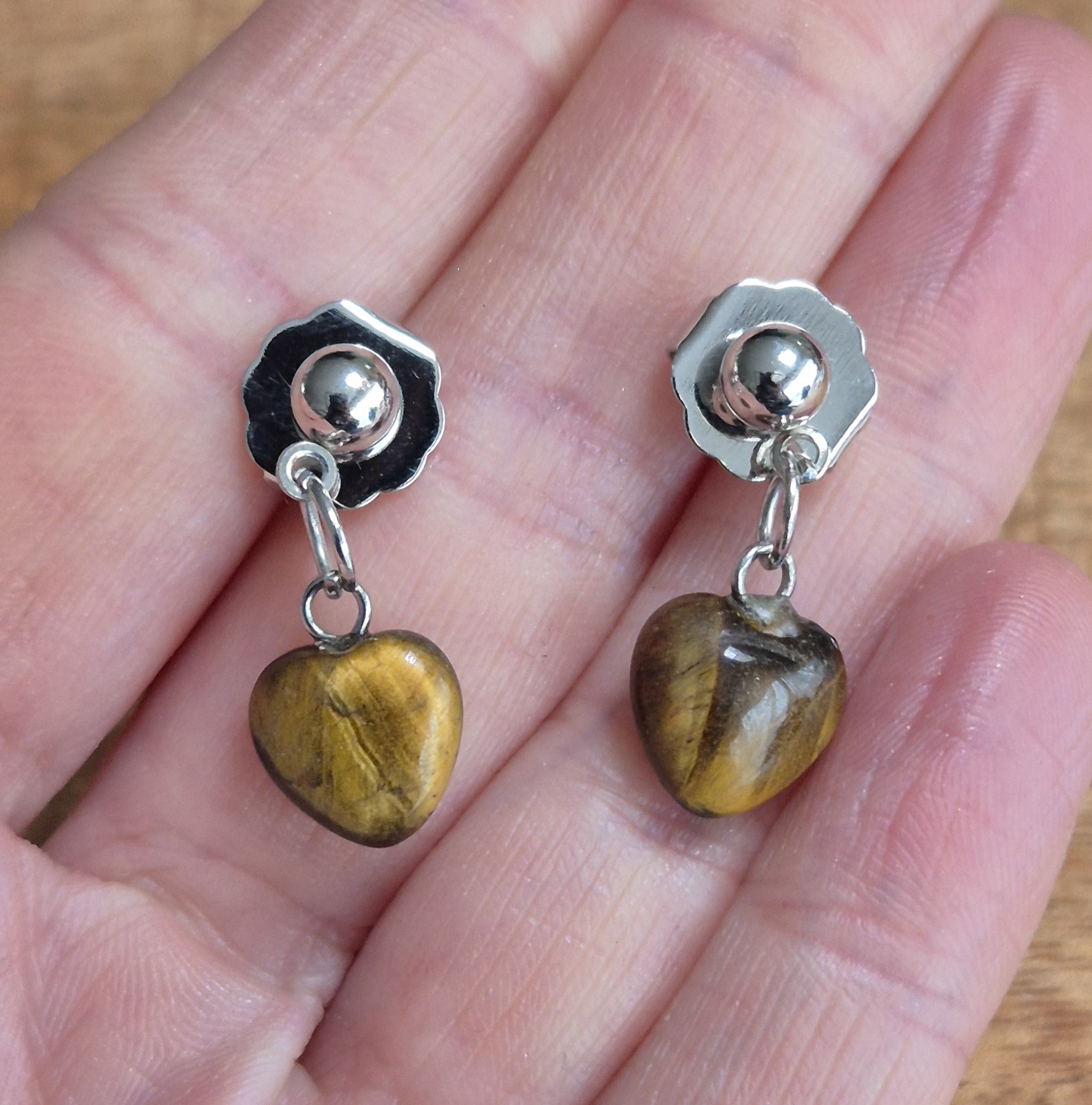 Tijgeroog oorbellen - Afbeelding 2