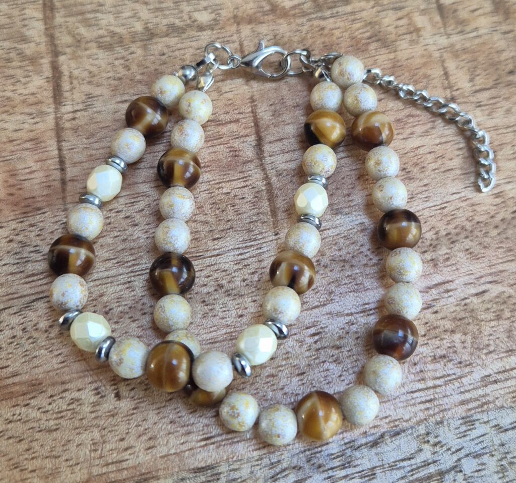 Bruine beige armband