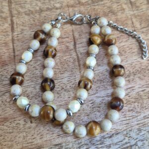 Bruine beige armband