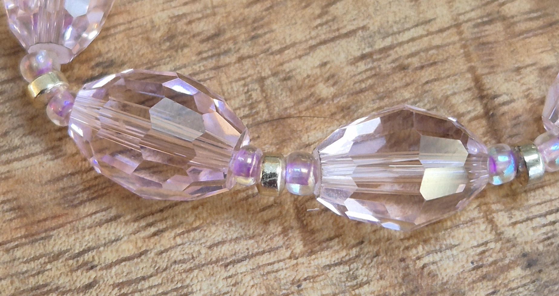 Roze glasarmband - Afbeelding 2