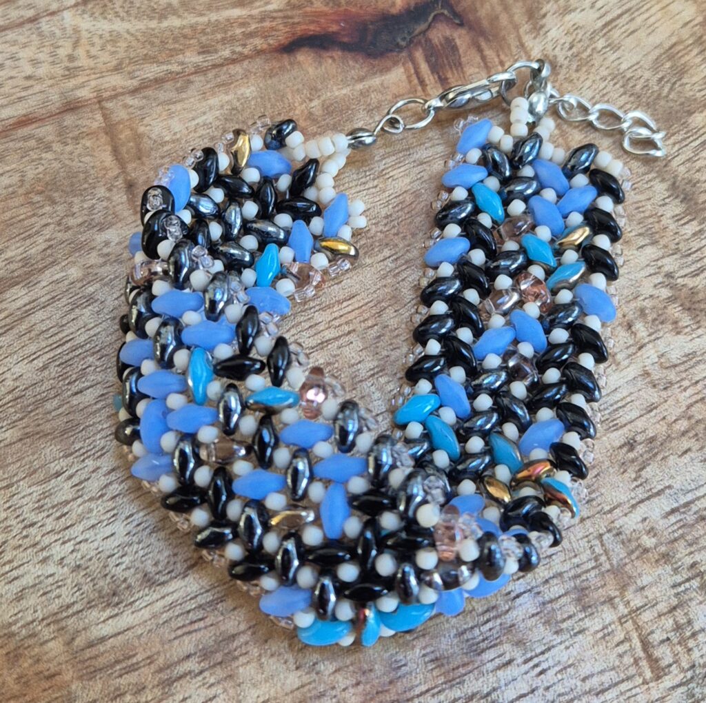 Superduo armband blauw